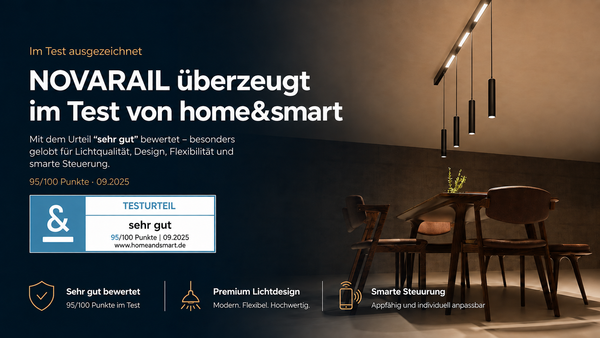 Novarail Lampensystem überzeugt im Test von HomeandSmart.de